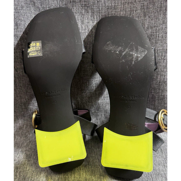 Unreal Fields Simone Black Sandals Acrylic Heel Green Size Eu 40 Us 9 - Picture 7 of 13